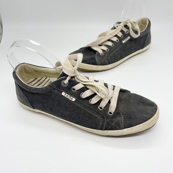 Taos Footwear Shoes - Taos Star Canvas Lace Up Sneaker Shoes 10 Women's Gray Black Low Top Athletic